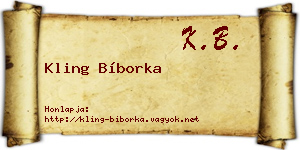 Kling Bíborka névjegykártya