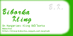 biborka kling business card